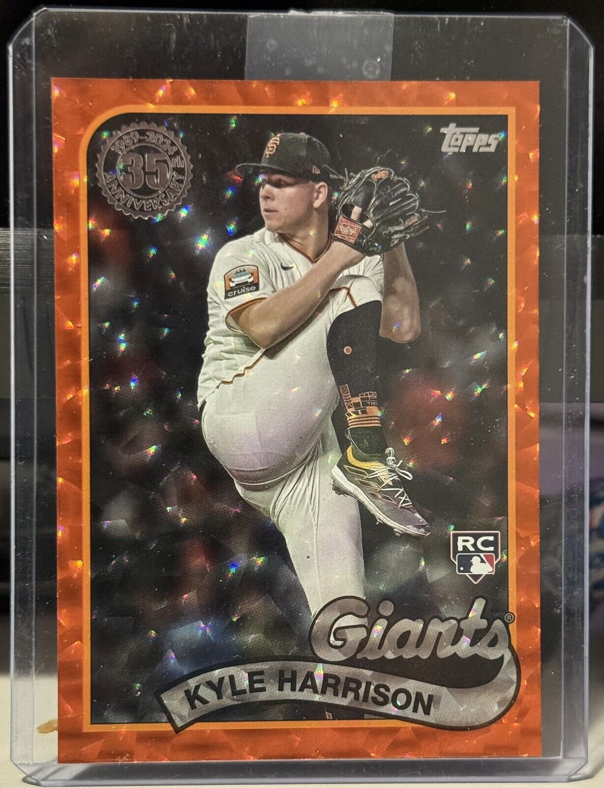 2024 Topps Series 1 - 1989 Kyle Harrison RC #89B-95 Orange Ice Foil 03/25