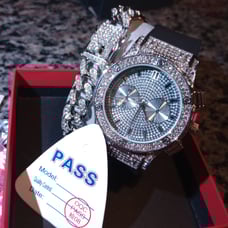 Bracelet & Watch Australian Prototype. Real Lab Diamonds VVS CLARITY & Gold 4x's