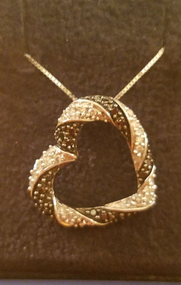 10k black and white diamond necklace