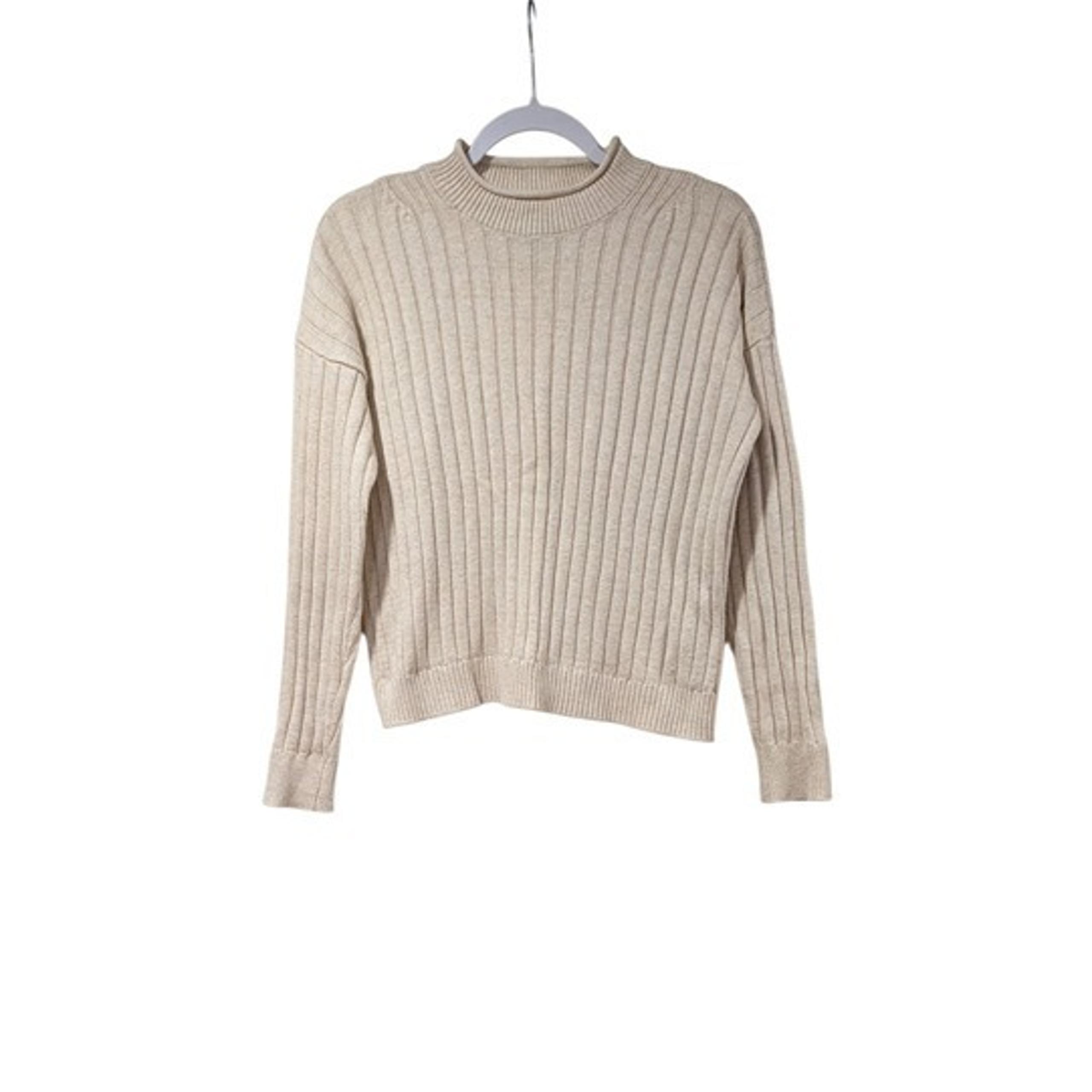 Abercrombie & Fitch Tan Ribbed Mock Neck Sweater Sz XS