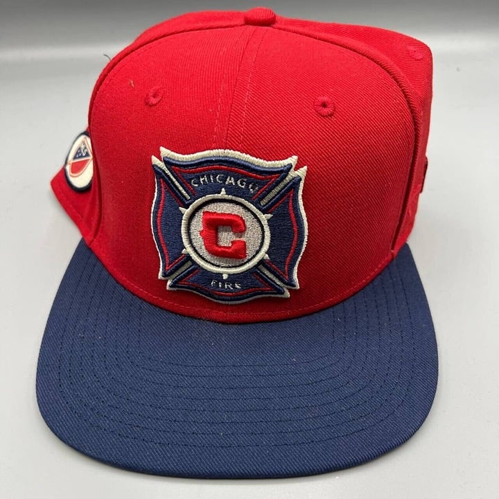 Chicago Fire FC Hat Men Navy Red Fanatics MLS Snap Back Cap New
