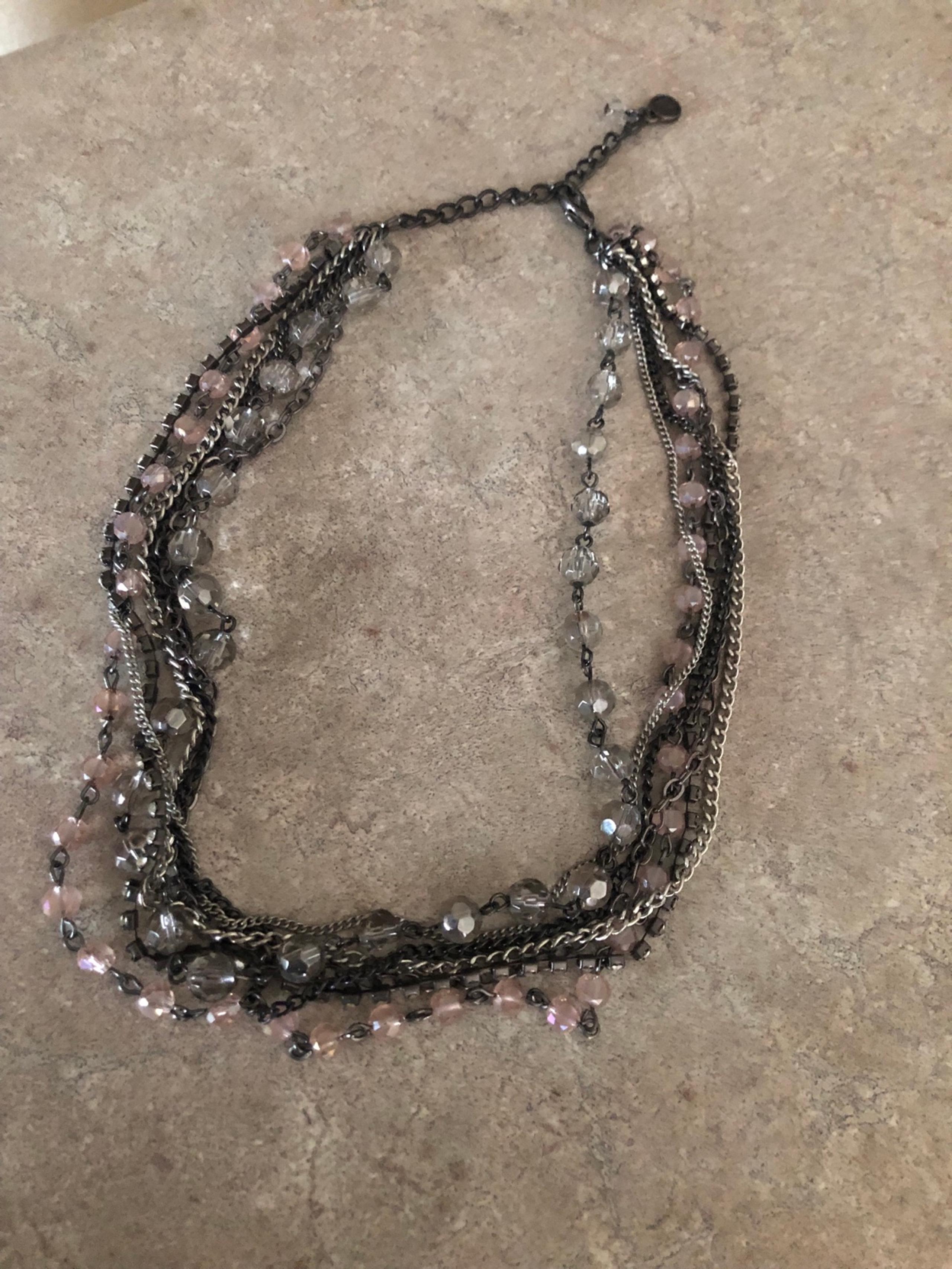 Simply Vera Wang Beaded & Chain Necklace EUC