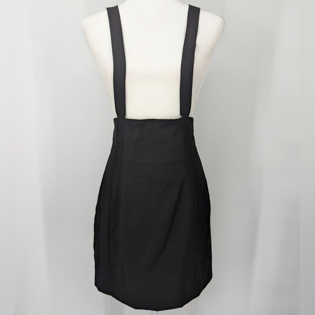 Vintage Designer Marithe Francois Girbaud Black High Waist Suspenders Skirt 46