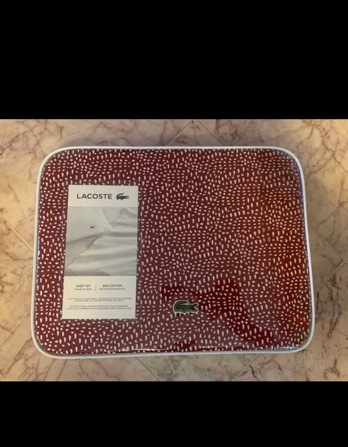 Lacoste Crocscales Red Queen Sheet Set