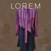 Louis Féraud vintage blouse, tie collar, silk printed with stripes, Size 36(S)