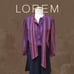 Louis Féraud vintage blouse, tie collar, silk printed with stripes, Size 36(S)