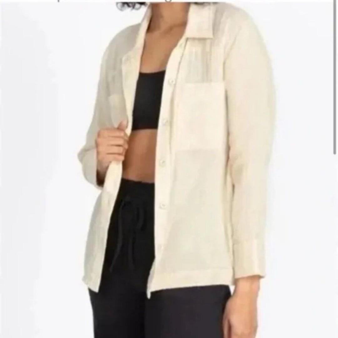 Calme by Johnny Was Button Down Shirt Shacket Double Pocket Top Size Small NWT