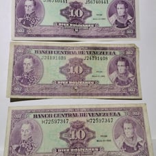 3 Diez bolivarez Dinero de Venezuela excellente condicion