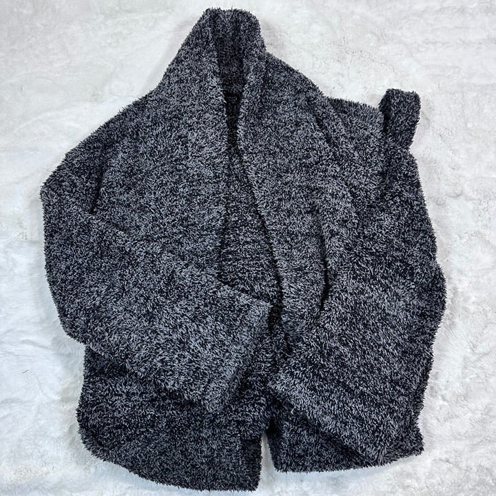 Barefoot Dreams CozyChic Adult Robe Black/Grey Unisex Size 1