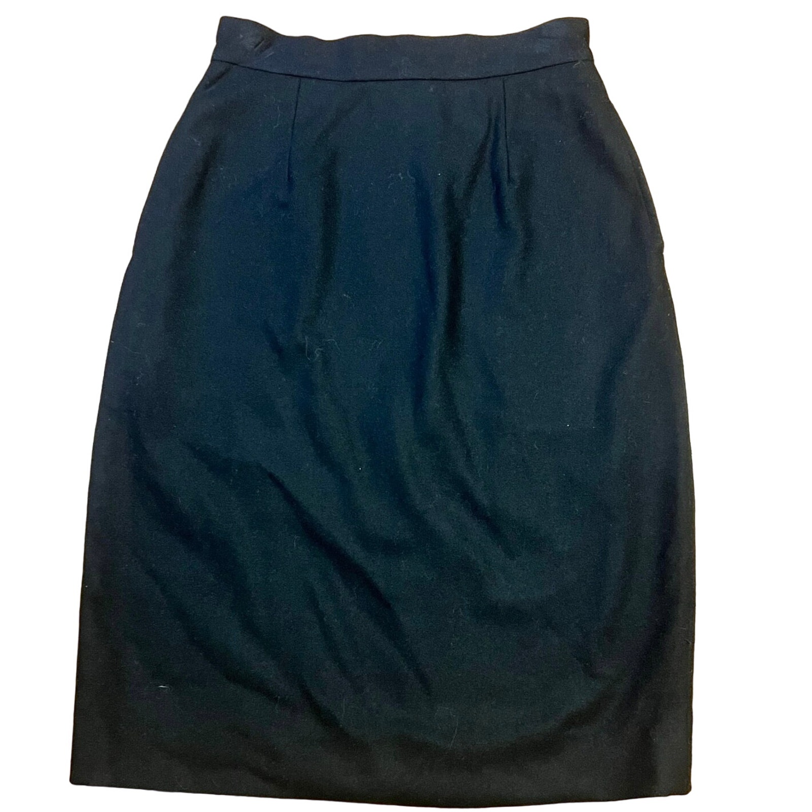 Vtg Ralph Lauren 100% Wool Black Pencil Skirt Size 6 Career Academia Office USA