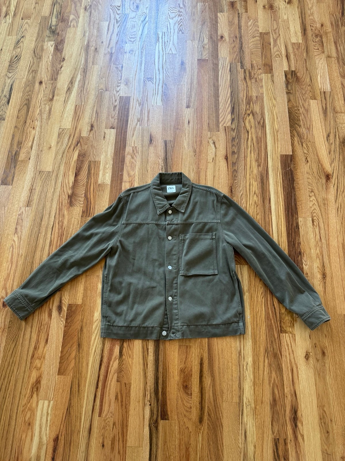 zara green jacket size XL