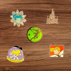 5 Peter Pan Tinker Bell Disney Parks Trading Pins, Plus 2 Bonus Pins