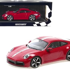 1:18 Porsche 911 Carrera 4S Carmine Red 2019 Diecast Model Minichamps 155067326
