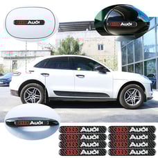 BRAND NEW 8PCS AUDI Real Carbon Fiber Black Car Trunk Fenders Door Badge Sticker