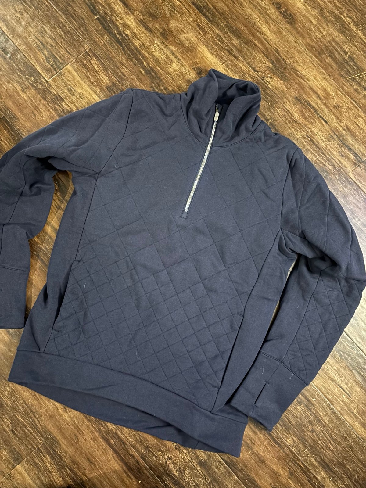 Lululemon Forever Warm navy blue Quilted Jacket Jogger Zip Up Sz.8