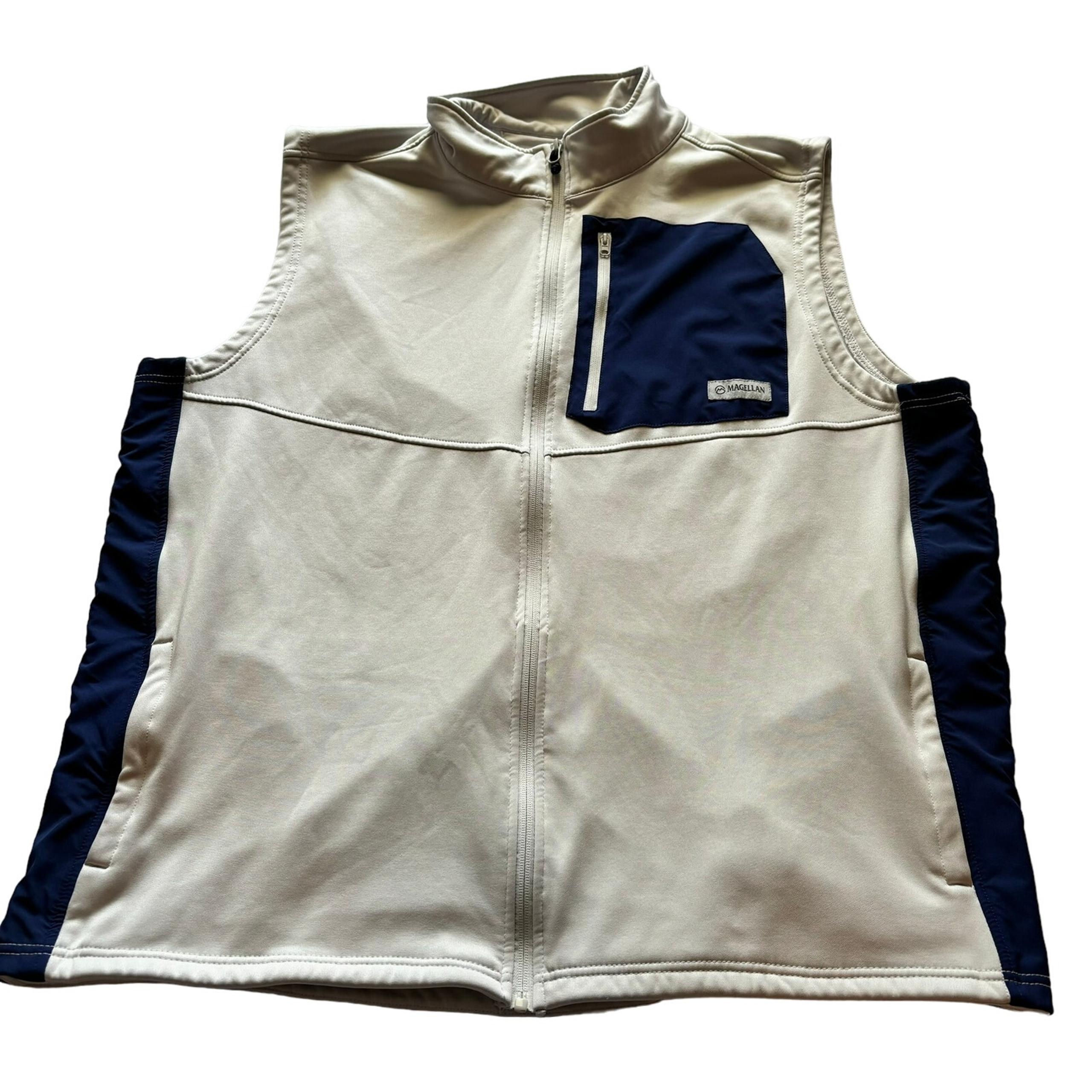 Outdoors Men’s FishGear Shore and Line Fishing Vest Navy Gray Size 3XL - Magellan