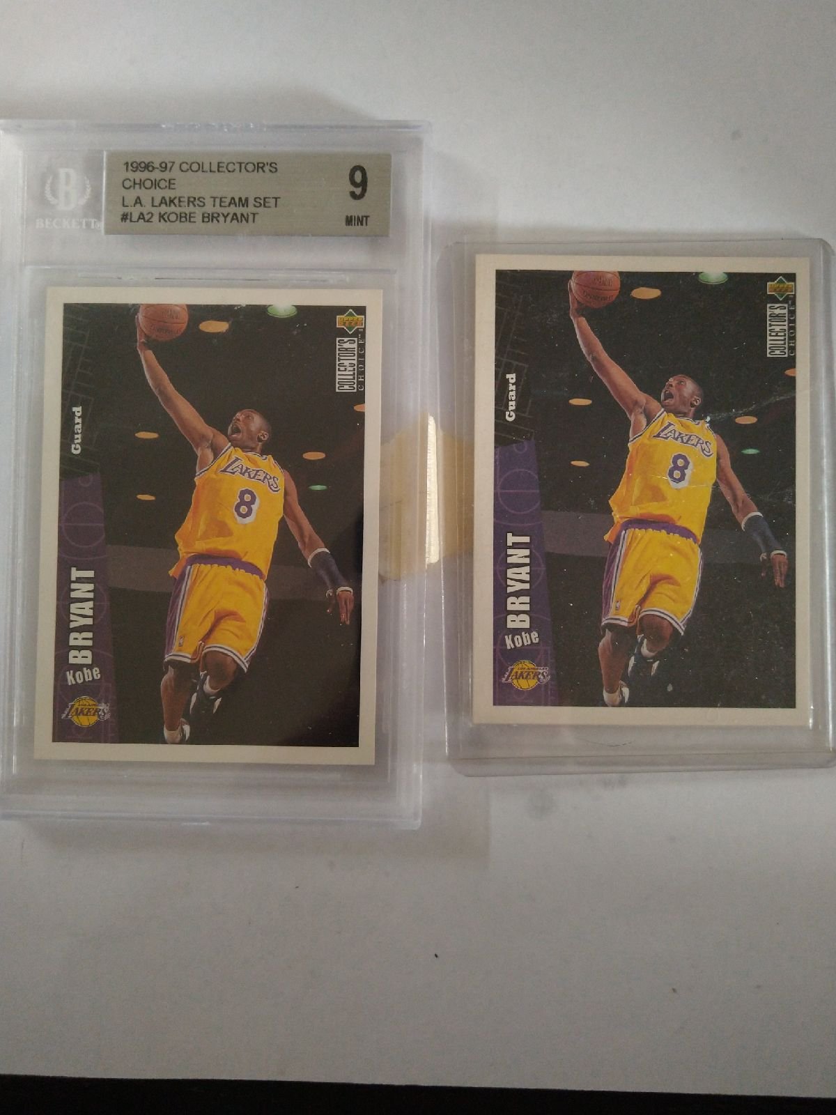 Kobe Bryant RC 96-97 UD LA2 & #267. Both cards. #LA2 is BGS 9 MINT !