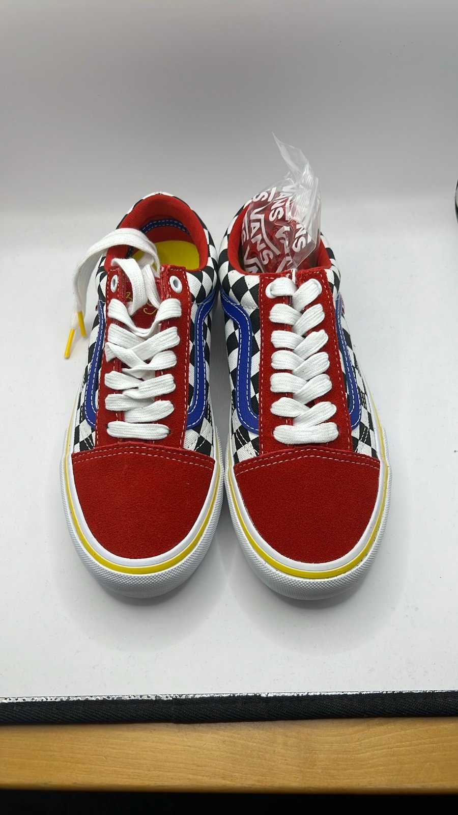 Vans Brighton Zeuner x Old Skool Pro 'Red Checker Blue 4.5 kid’s size