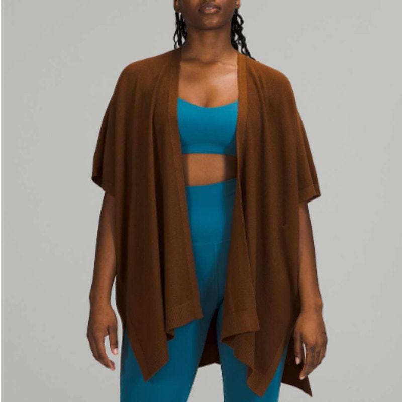 Lululemon Merino Wool Short Sleeve Wrap in Brown