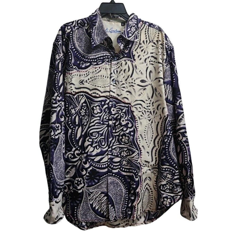 Robert Graham Mens Size XL Block Sport Shirt Casual, Button-Down