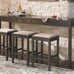 Rokane Urban Farmhouse 25 Counter Height Dining Room Table Set with 3 Bar Stool