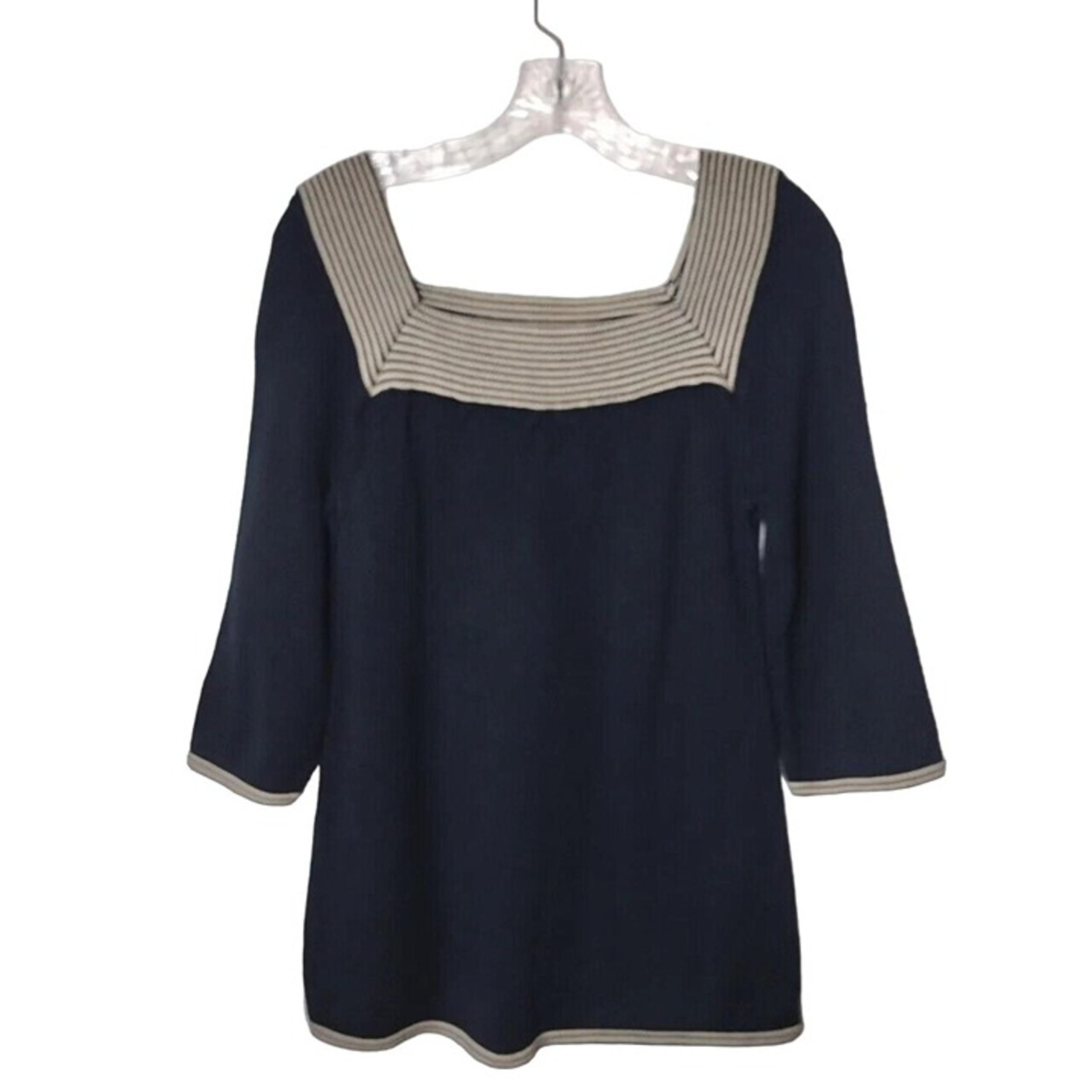 Banana Republic Sweater Womens Small Square Neck Retro Office Coastal Evenings