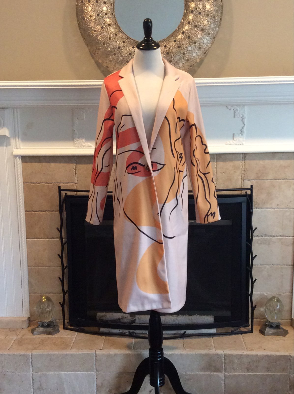 Koandaily modern graphic overcoat. New with tags