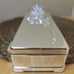 NIB Vtg Godinger Silver Plated Oblong Jewelry Box w Hand Cut Crystal Rose