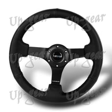 Black Leather 6-Holes 3-Spoke NRG 330MM RST-033BK-R 13 Steering Wheel