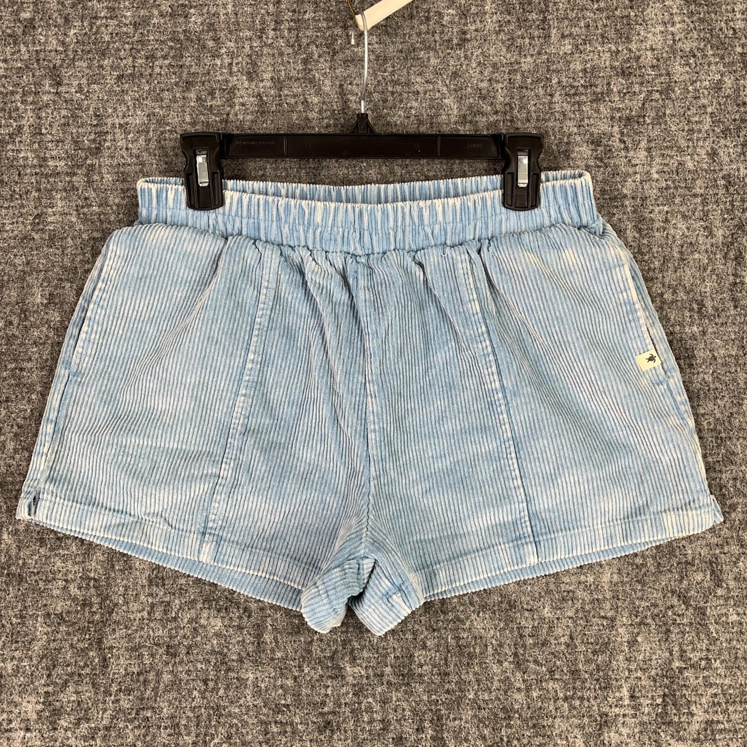 Simply Southern Short Womens M Blue Corduroy Stretch Cotton Pull On Chino