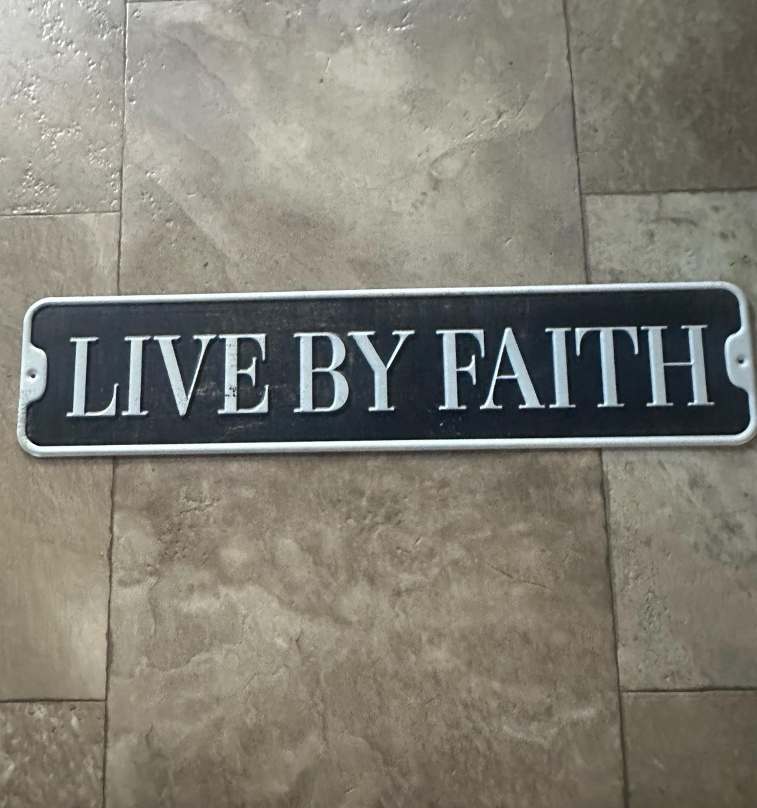 Hobby Lobby “LIVE BY FAITH” Metal Sign 20” X 4.5” NEW!