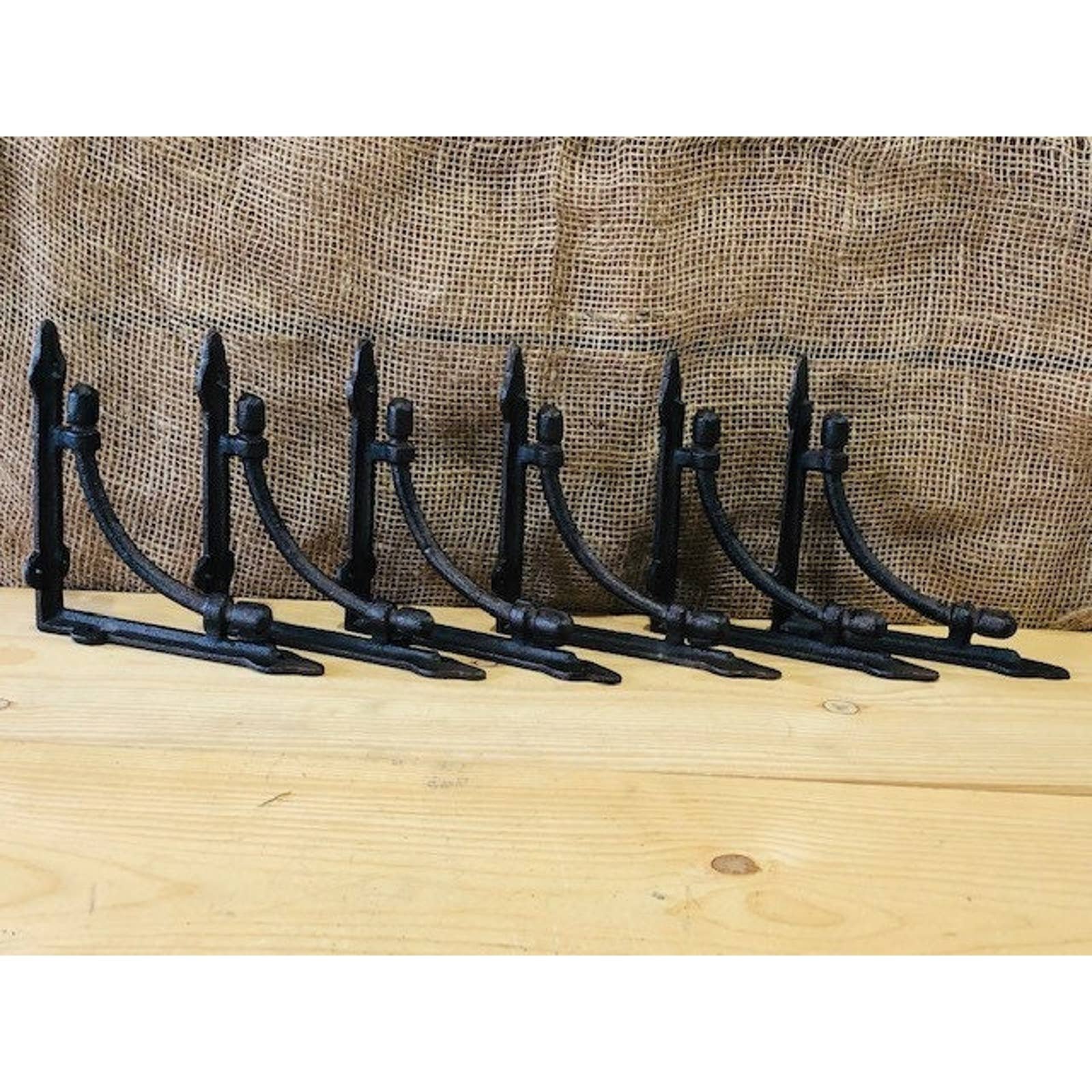 6 Antique Style Shelf Brackets, Cast Iron, Corbel 6 1/2 X 6 1/2
