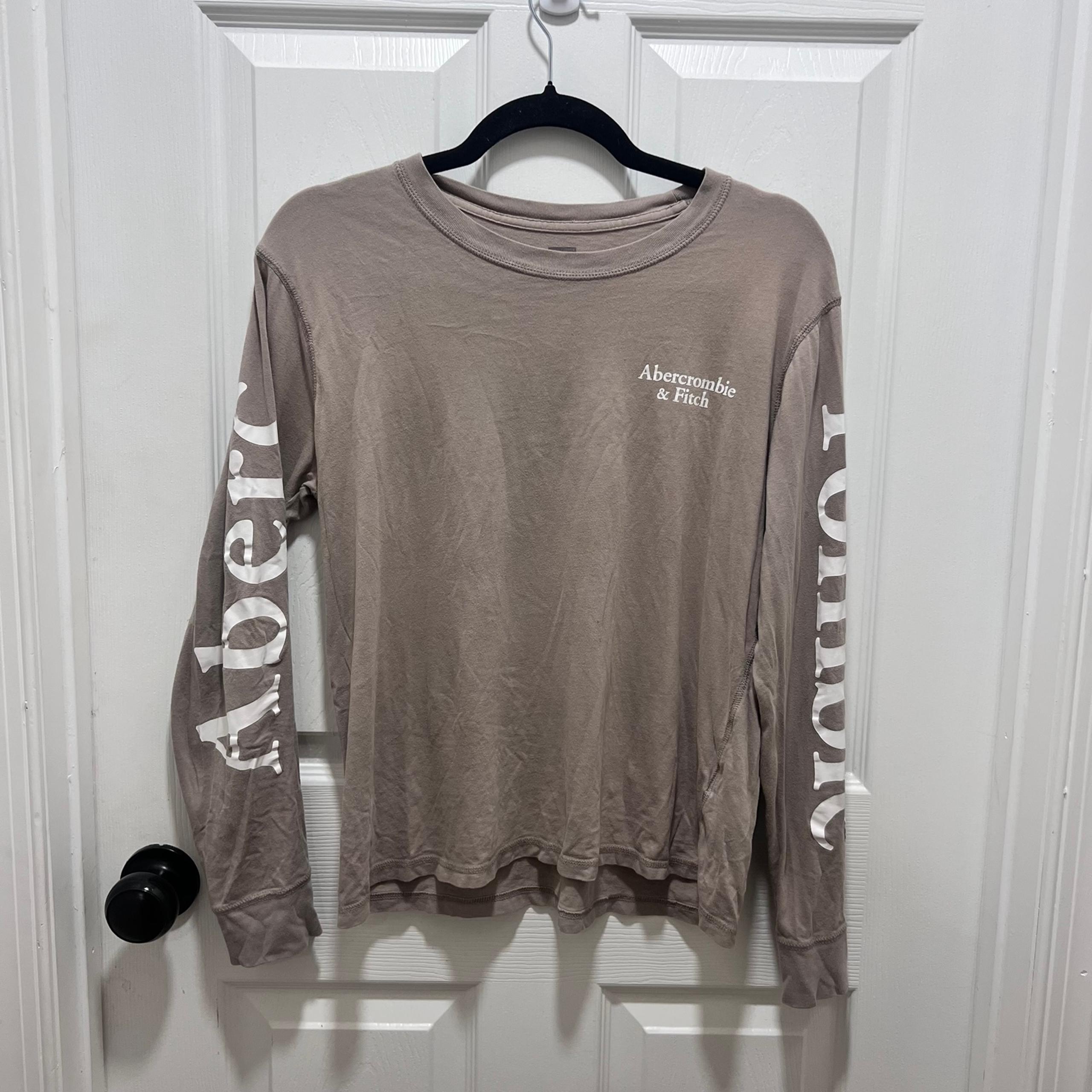 Abercrombie & Fitch Women’s Oversized Tee Long Sleeve Logo Shirt Top size S