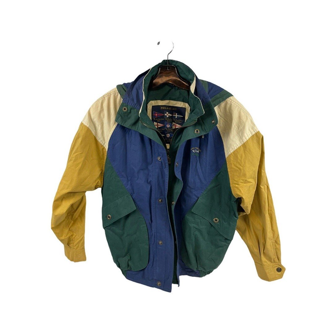 90’s Paul & Shark Yachting Men's Multicolored Full Zip Hooded Jacket Sz M