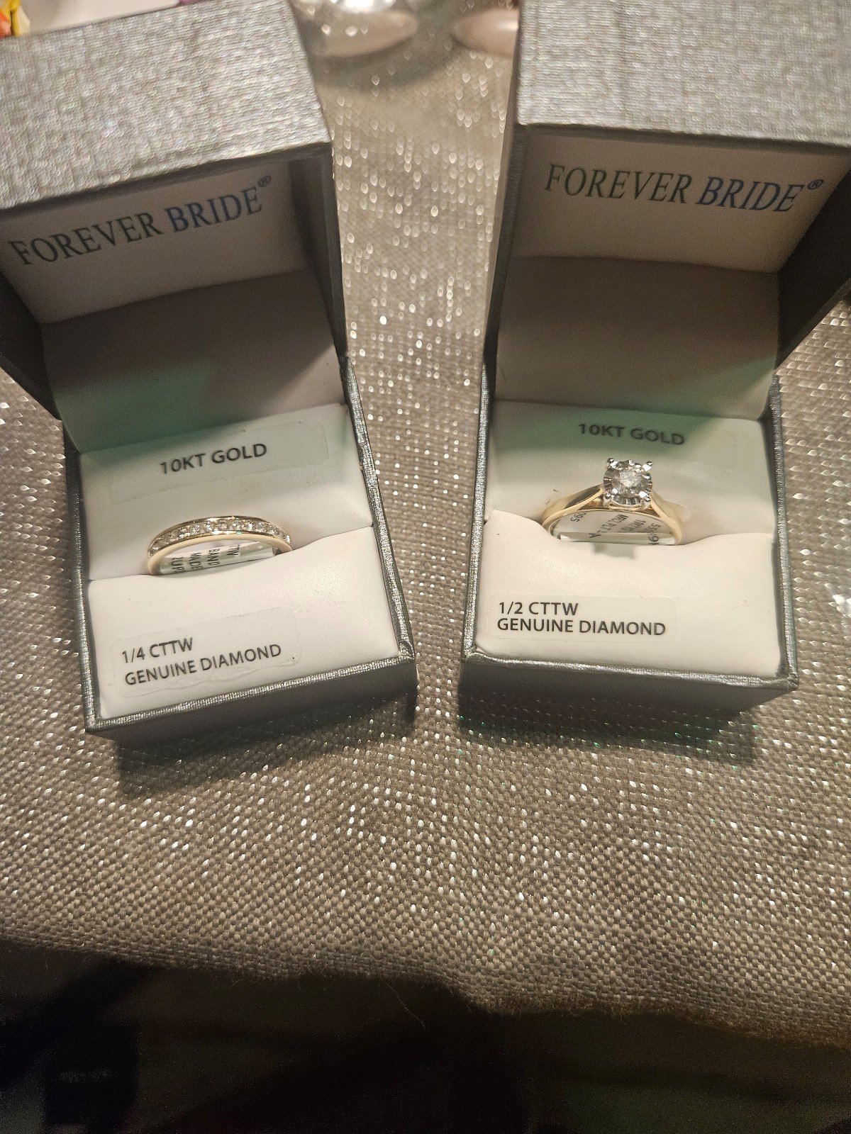 NEW BRIDAL SET ! 1/2 CT DIAMOND SOLITARE & 1/4 CT BAND 10K