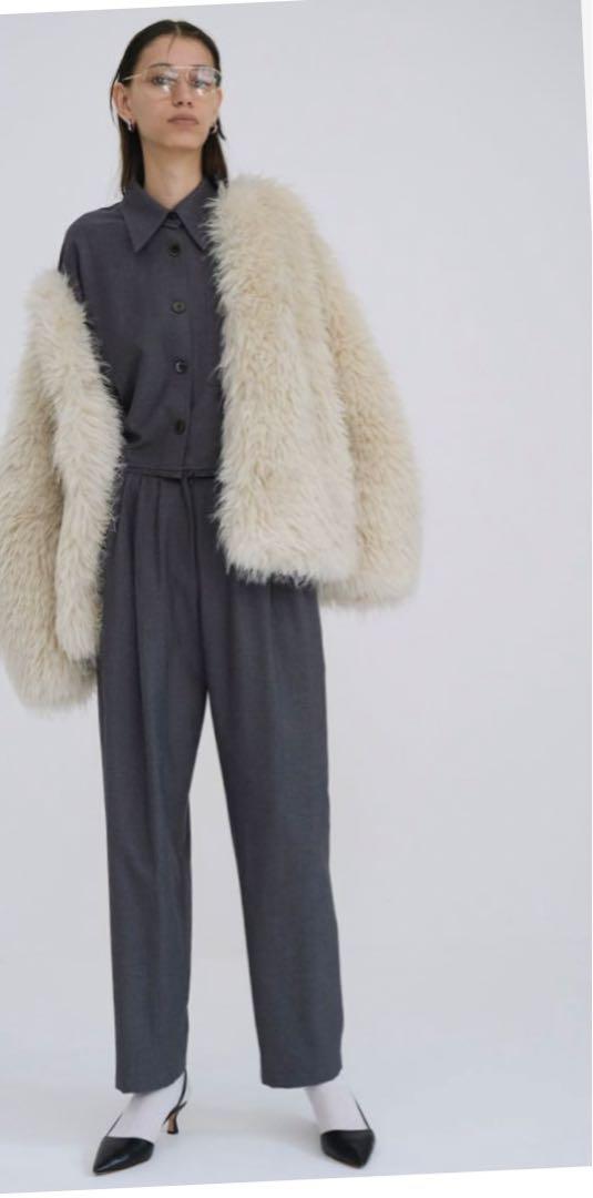 CLANE クラネ NO COLLAR VOLUME ECO FUR COAT