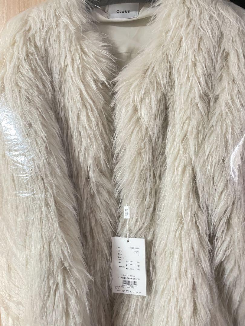 CLANE Eco Fur Coat Ivory