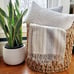URBAN86 Super Soft Gray/Cream 100% Cotton Throw Blanket