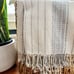 URBAN86 Super Soft Gray/Cream 100% Cotton Throw Blanket
