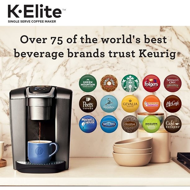 Keurig K-Elite Single Serve K-Cup Pod Coffee Maker, with Strong Temperature Cont