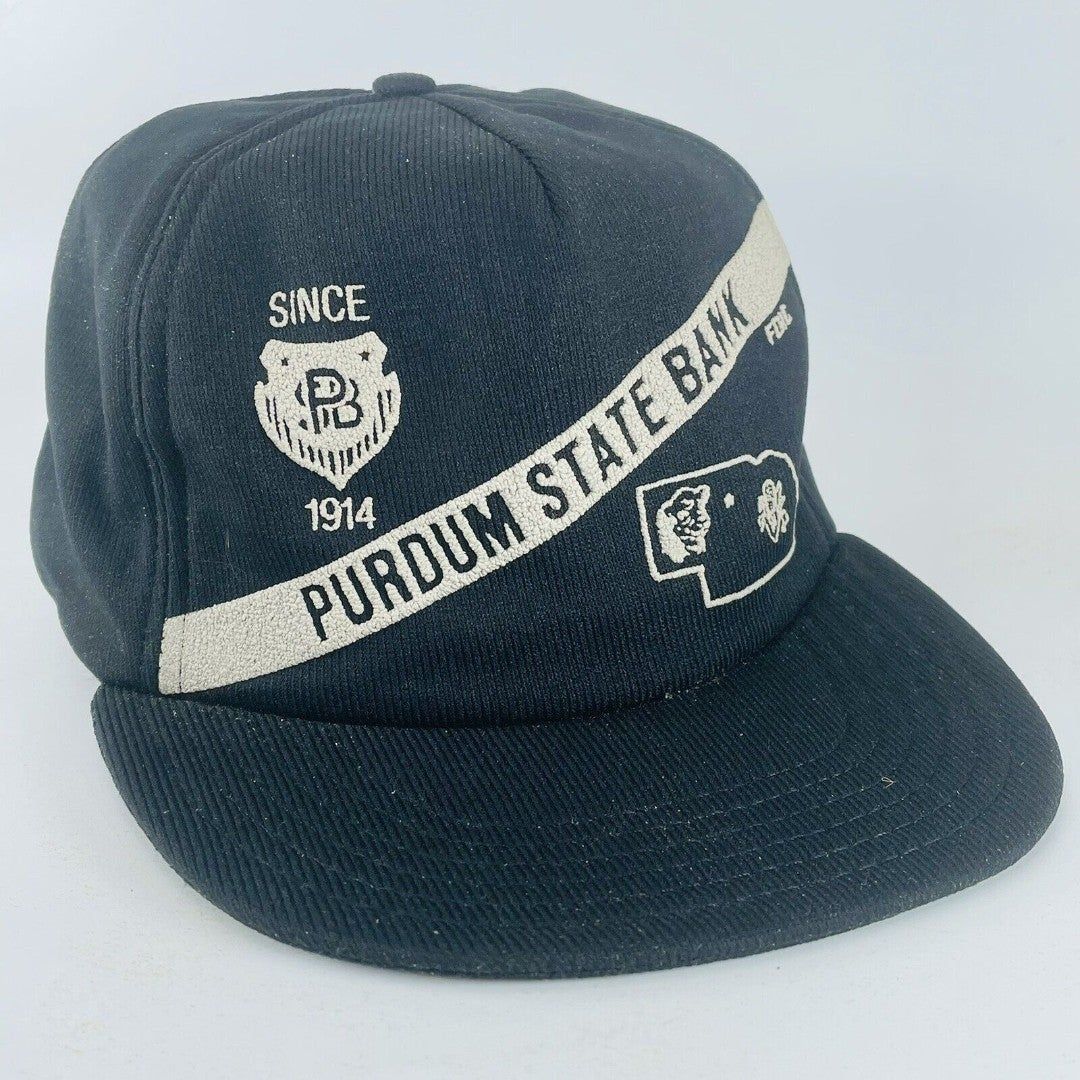 Purdum NE State Bank Snapback Trucker Hat Ball Cap Blaine County Nebraska VTG