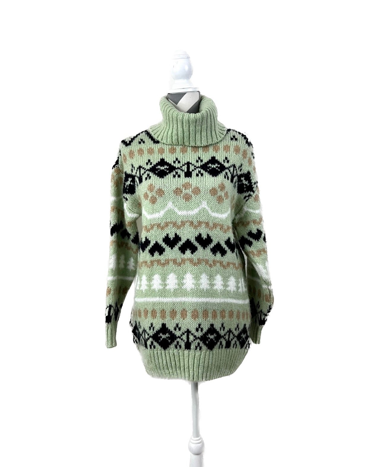 mint green turtleneck sweater
