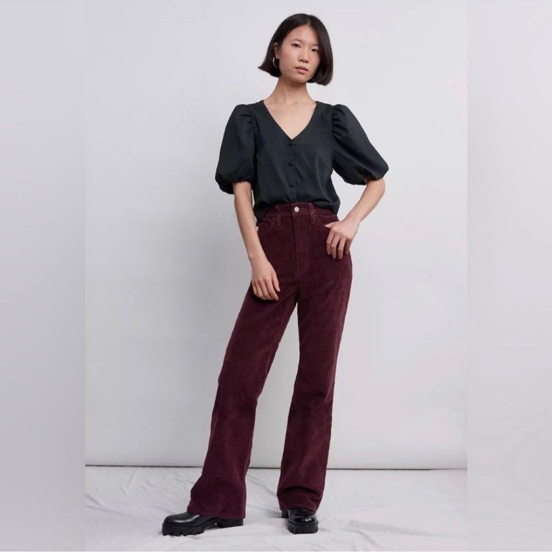 Levi's® Premium Ribcage Bootcut Corduroy Women’s pants maroon 32 EUC