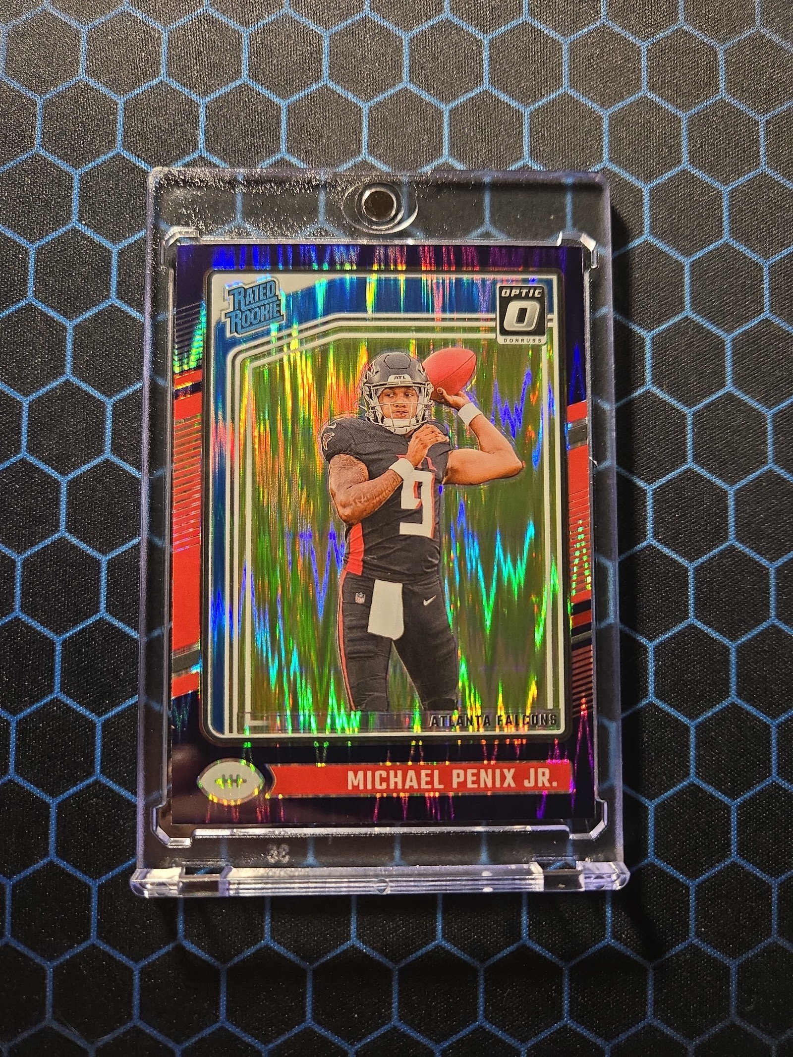 Michael Penix Jr. Donruss Optic Purple Shock Refractor Rated Rookie Card