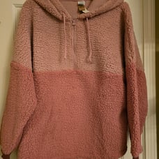 NWT PINK Victoria's Secret XXL Sherpa Hoodie Pullover Half Zip Sweatshirt