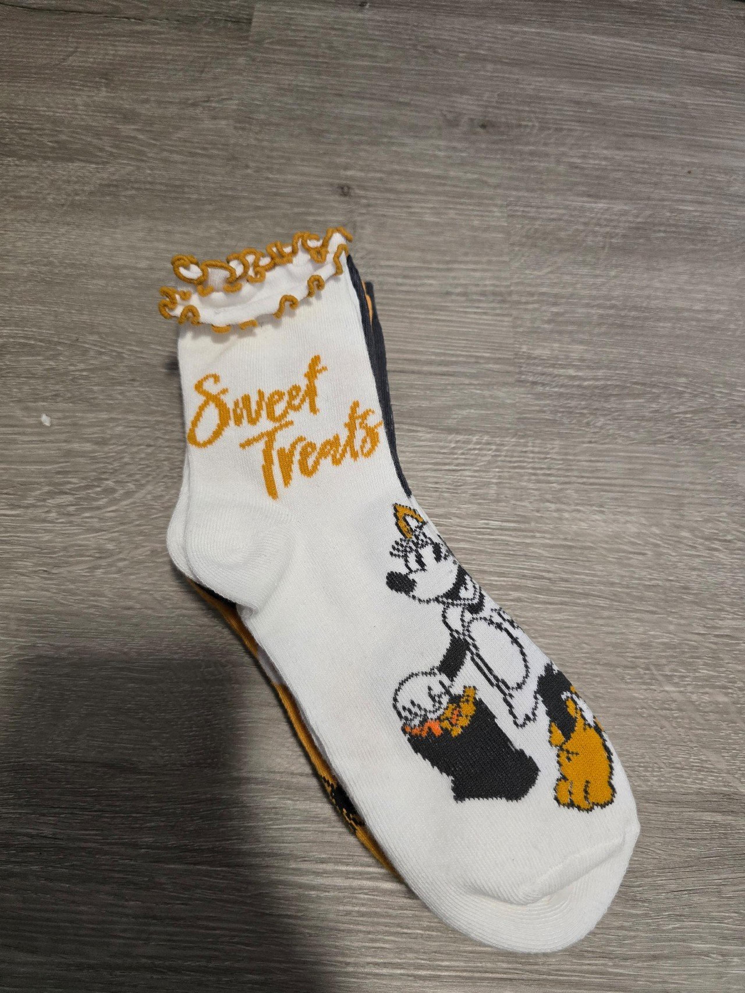 NEW Women's Disney Mickey Minnie Mouse Halloween Ruffle Ankle Socks 5 Pairs
