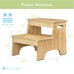 Forbena Wooden 2 Step Stool for Toddlers