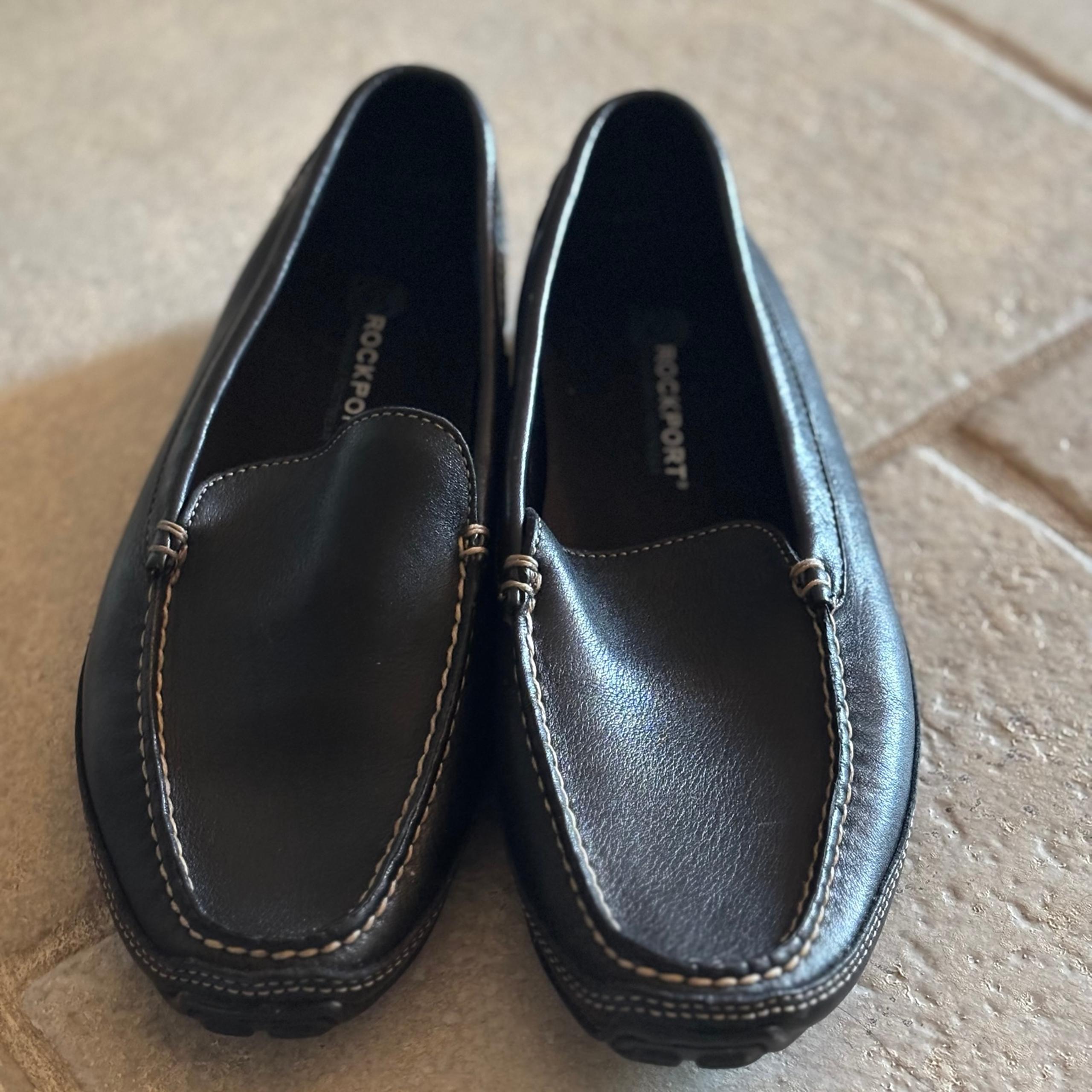 Rockport Women’s Slip-on Black Leather Loafer 10W
