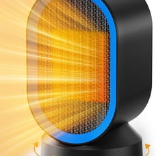 Portable Electric Space Heater, 45° Oscillating, for Bedroom & Office