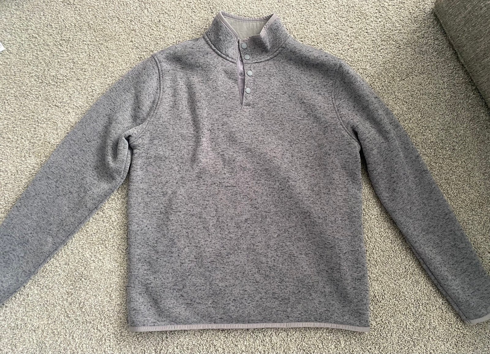 Lucky brand mens gray pullover, large